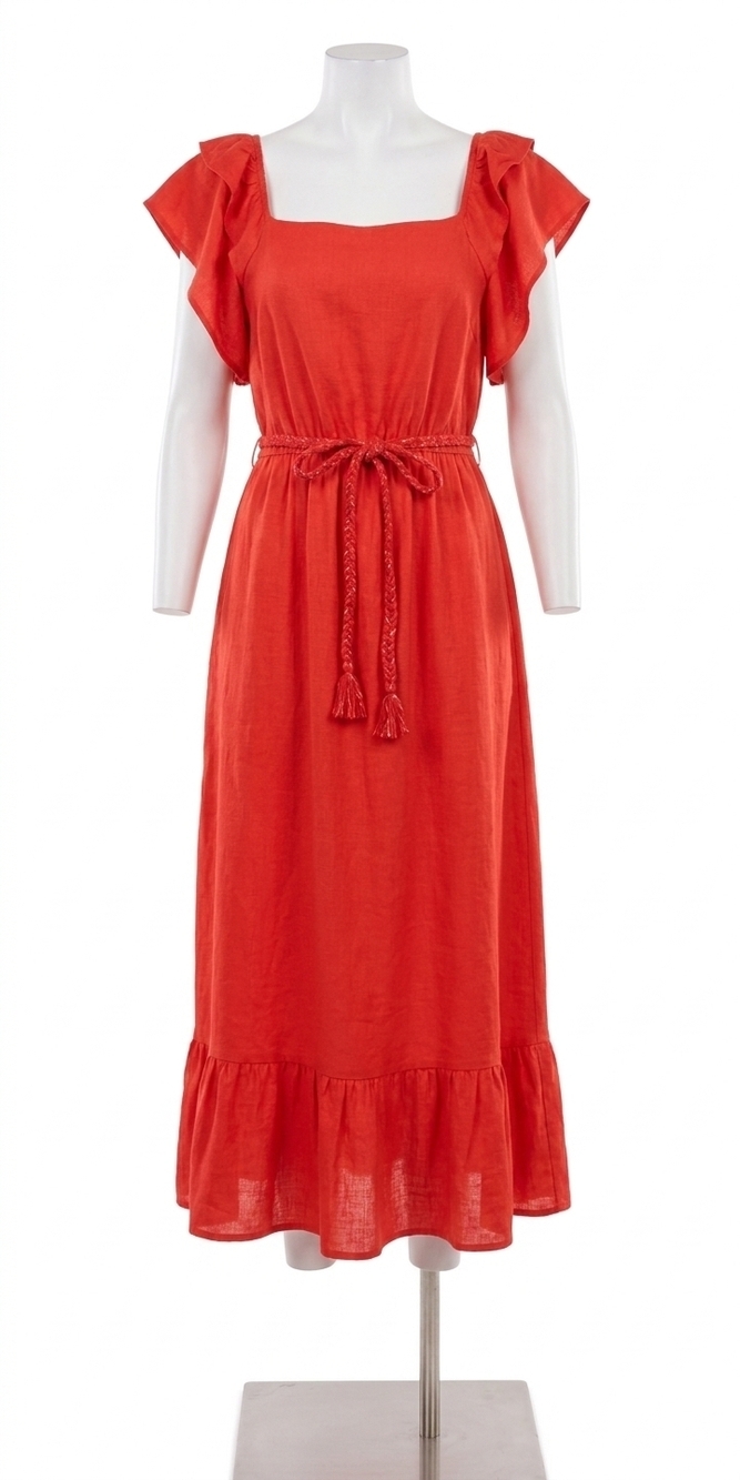 NEW GIGI MODA latera midi dress in red